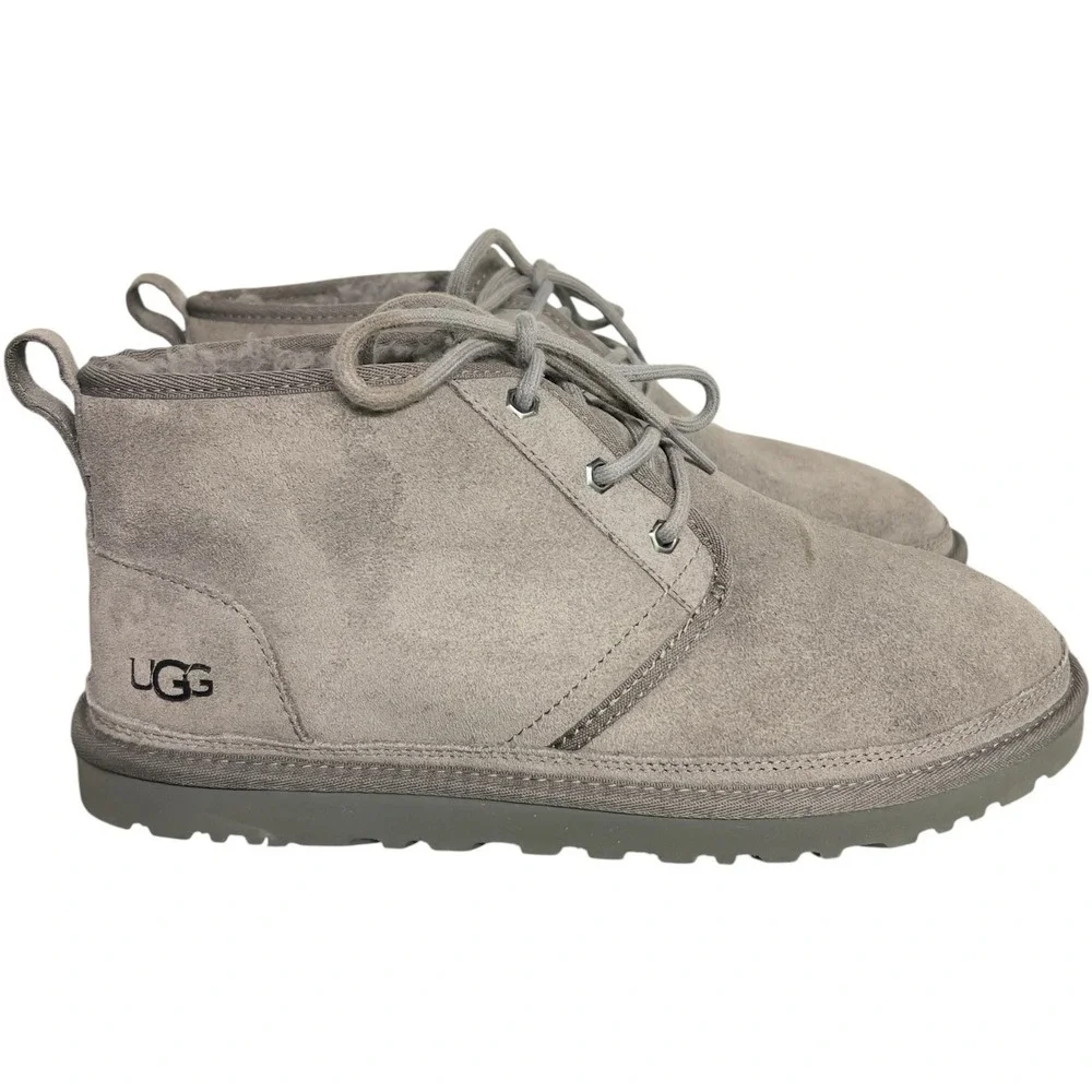 UGG Neumel Gray‎ Suede Chukka Boots Men's Size 11 Sheepskin Lined Casual Shoes